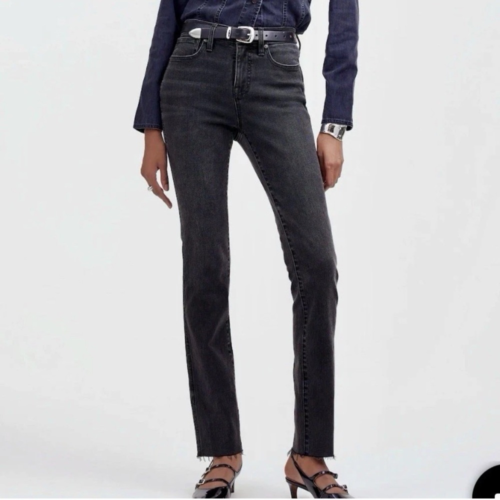 Madewell Mid-Rise Stovepipe Jeans in Charcoal, Size 29